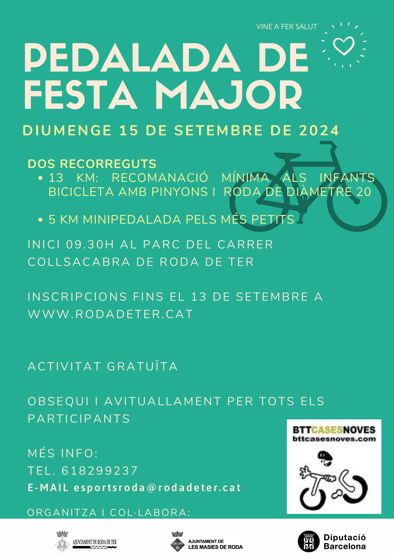 Obertes les inscripcions per a la Pedalada de Festa Major 2024 de Roda de Ter