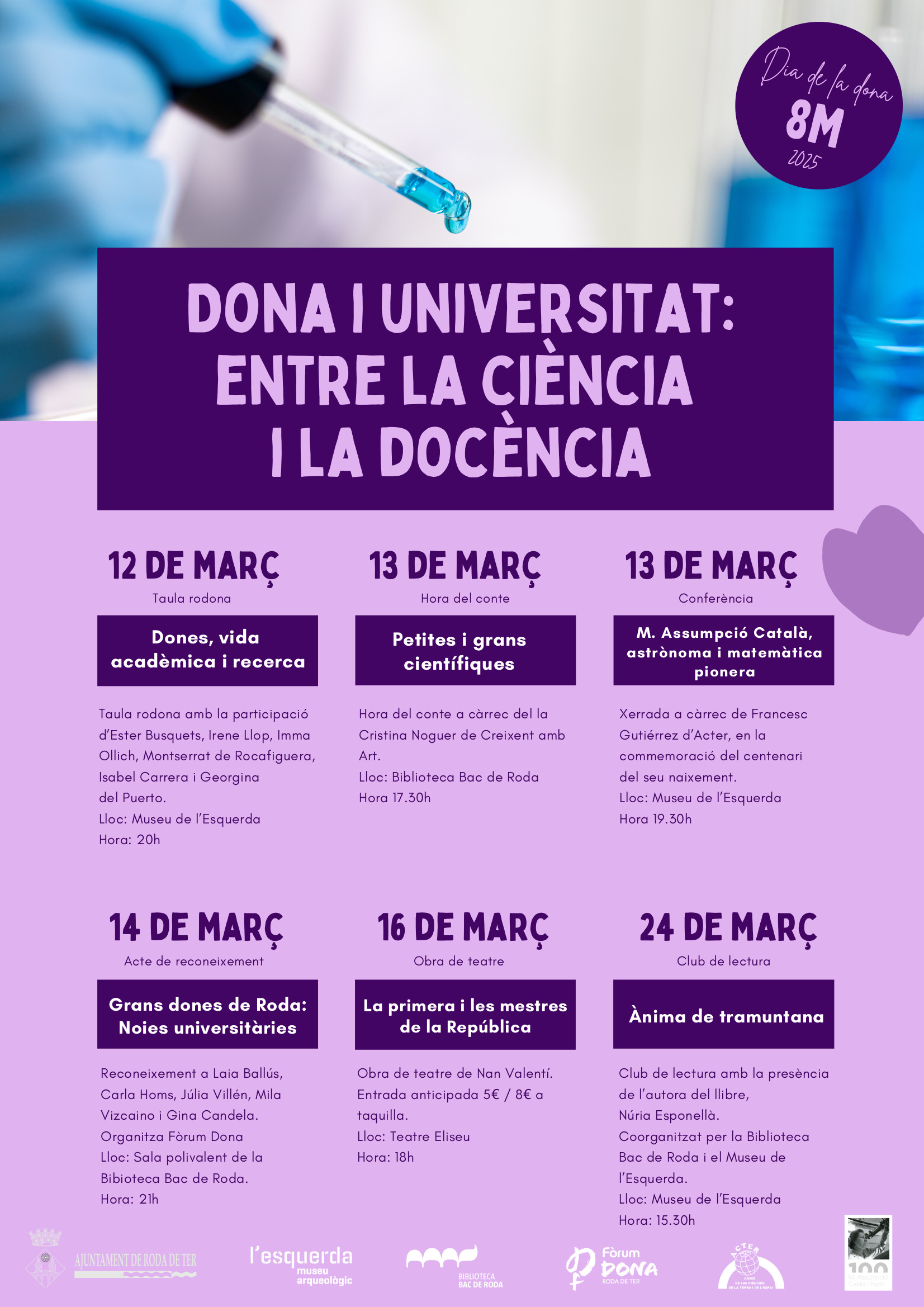 Roda de Ter celebra el 8M amb una programació dedicada a les dones i la universitat