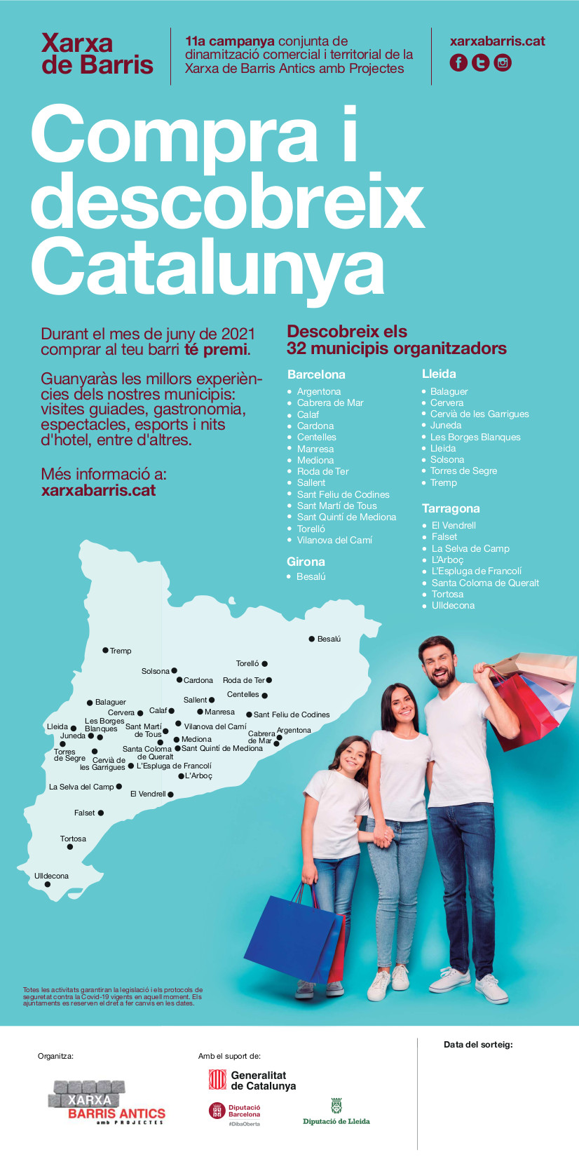 El cartell de la 11ª campanya conjunta de dinamització comercial dels municipis de la xarxa de Barris Antics amb Projectes 