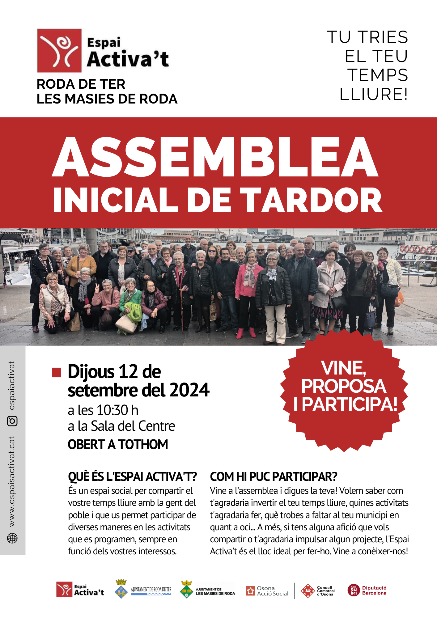 Assemblea inicial de Tardor de l'Espai Activa't de Roda de Ter i Les Masies de Roda