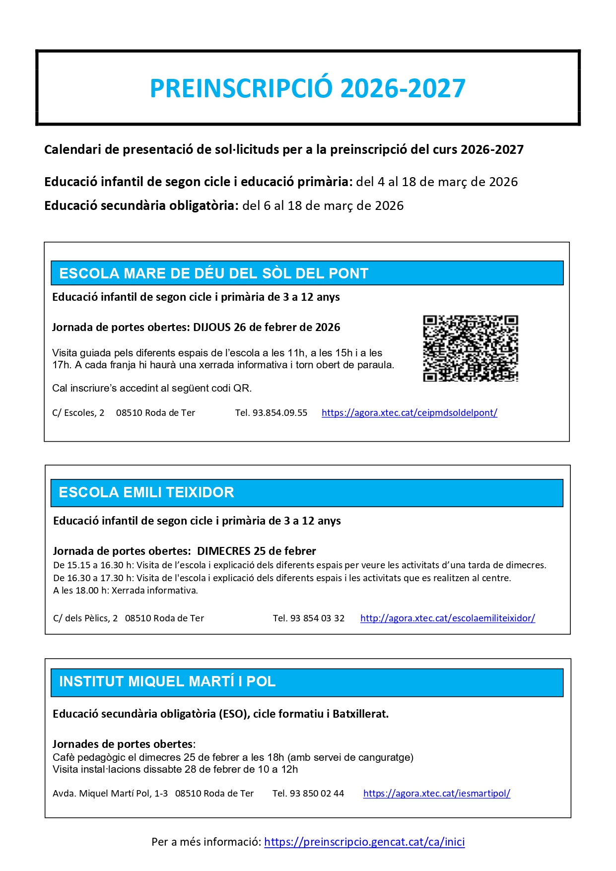Jornada de portes obertes | Escola Emili Teixidor