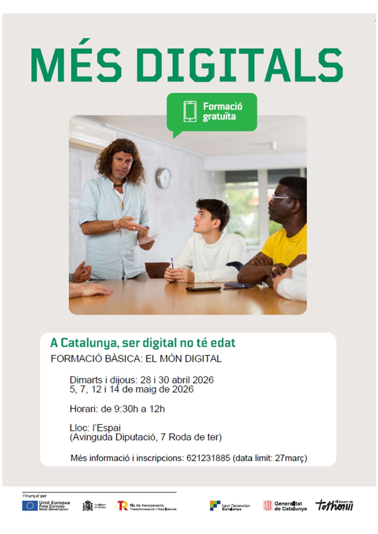 Formaci&oacute; "M&eacute;s Digitals": formaci&oacute; b&agrave;sica en el m&oacute;n digital