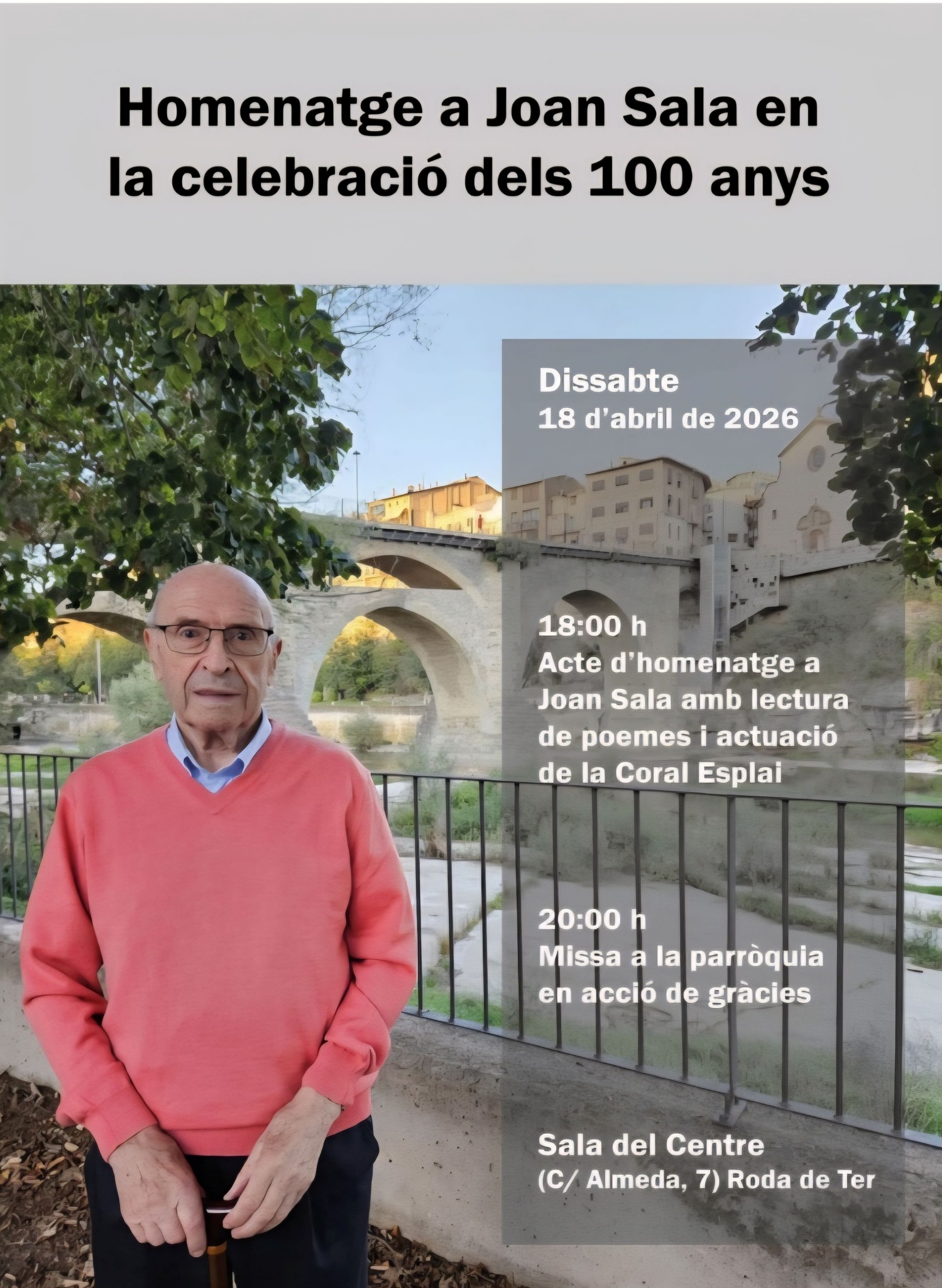 Homenatge a Joan Sala en la celebraci&oacute; dels 100 anys