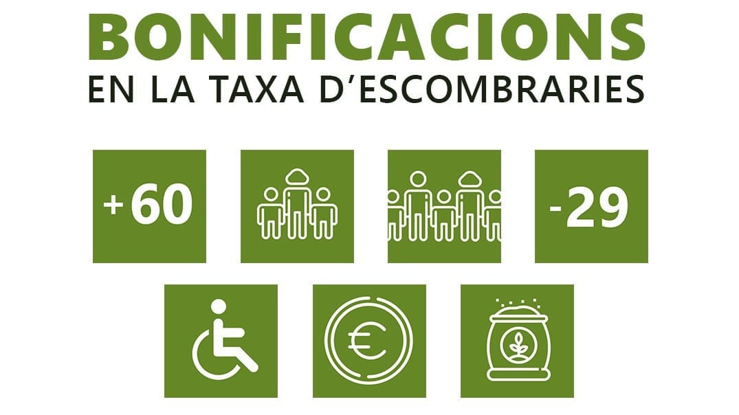 Bonificacions de fins al 50% en la taxa d'escombraries