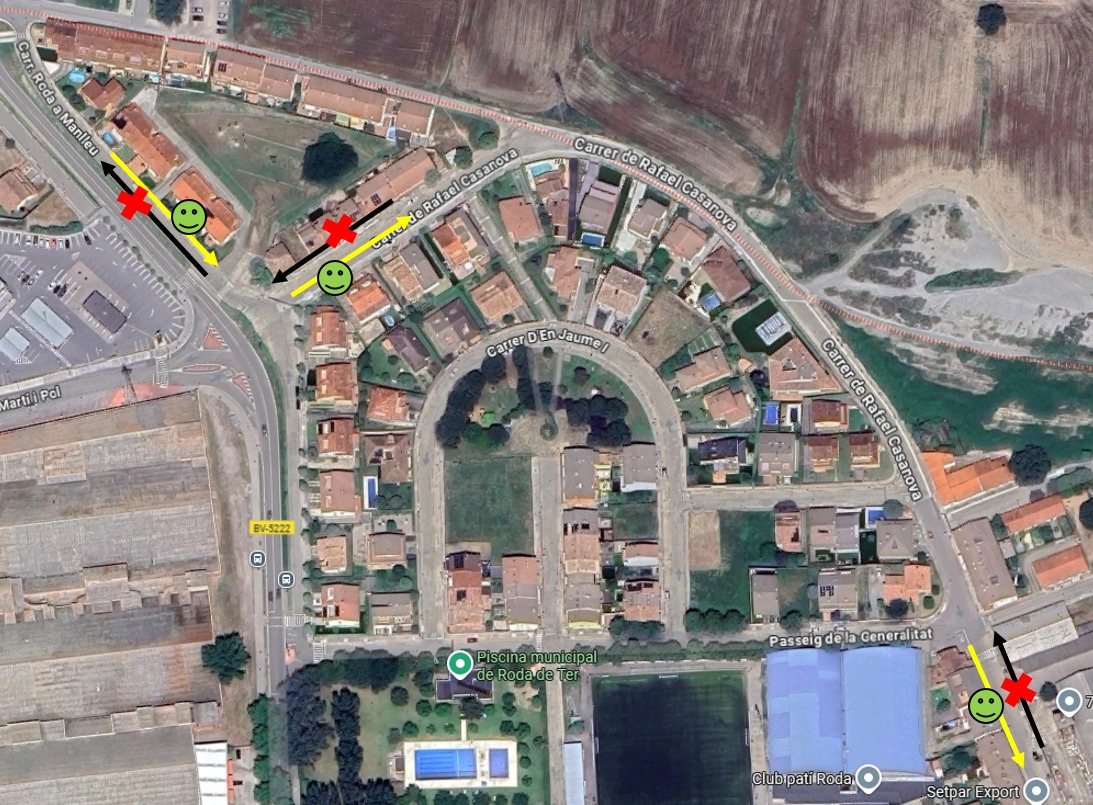 Canvi de sentit de circulació de carrers del barri de La Prada